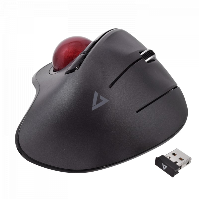 Mouse wireless con trackball verticale ergonomico V7